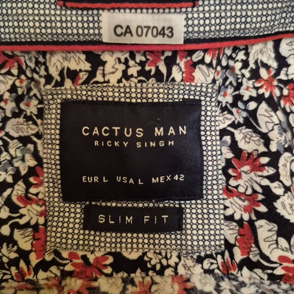 Red and Black Floral Button Down Long-sleeve Shirt - Picture 2 of 5